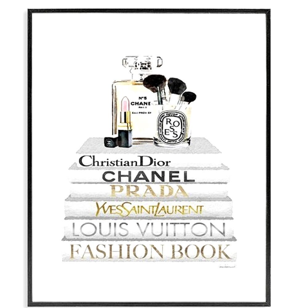 Amanda Greenwood Chanel Fashion Book Stack Framed Wall Decor